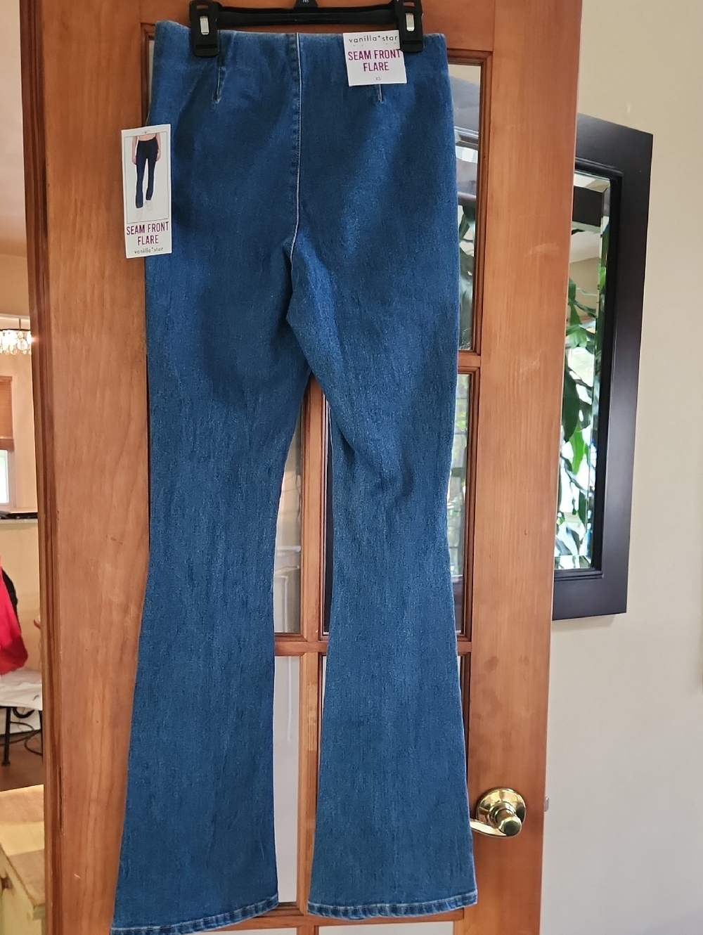Seam Front Flare Jeans in Classic Blue